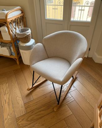 Sedia a dondolo Miliboo RHAPSODY velluto beige