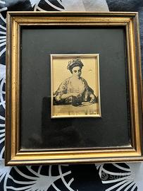 Quadretti misti su foglia oro e argento