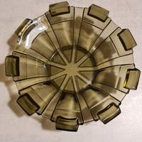 CENTROTAVOLA IN VETRO FUME' ART DECO'