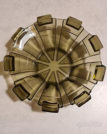 CENTROTAVOLA IN VETRO FUME' ART DECO'