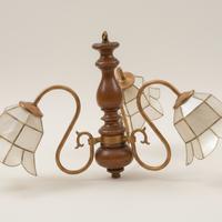 Lotto 3 Lampadari Vintage: Ceramica, Legno e Ferro