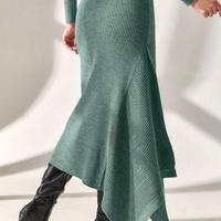 Gonna longuette lavorata a maglia