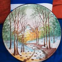 Piatto decorativo autunnale dipinto a mano