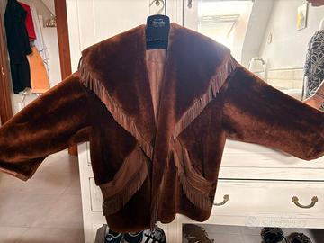 Mantella vintage vera pelle e castoro reversibile