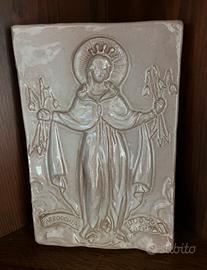 Formella ceramica Madonna Duomo di Faenza