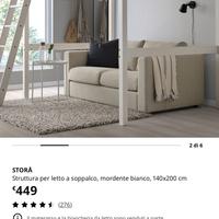 letto a soppalco ikea bianco stora 140x 200 