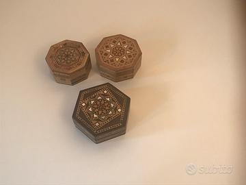 Set di 3 Scatole portagioie originali di Damasco