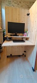Home office multiuso:workstation+mobileTV su ruote