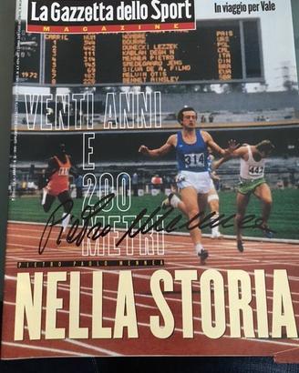 Autografo Pietro Mennea su Magazine GdSport