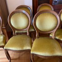 6 sedie in velluto