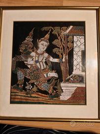 Dipinto originale Thailandia su stoffa