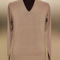 Maglione Kangra Beige scollo V in cashmere e lana