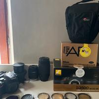 Nikon D3500 18-55 e 70-300 kit completo di tutto