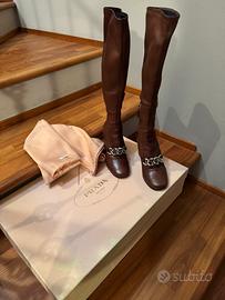 Stivali Prada originali in pelle Tg. 36 1/2 marron