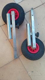 Ruote per gommone con porta canne