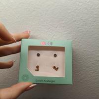 Orecchini doppia composizione: gattino e brillante