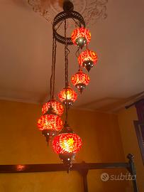 Lampada a sospensione turca a 7 globi