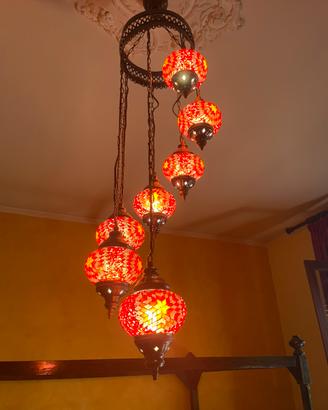 Lampada a sospensione turca a 7 globi