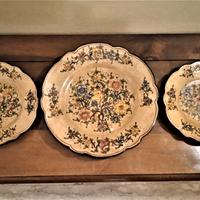 Triade di piatti BAFFONI "GUBBIO" dipinti a mano