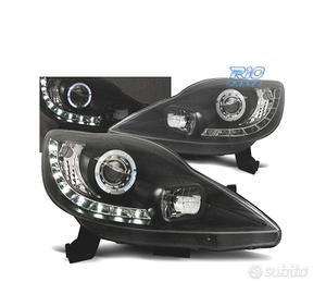 FARI PER PEUGEOT 107 05-12 LUCE DIURNA FONDO NERO