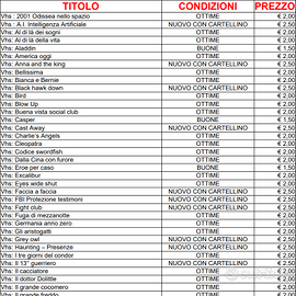 Vhs Varie:(Leggere la descrizione)