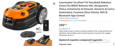 Robot Tosaerba fino 800mq APP control – NUOVO