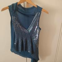 Canotta Pinko con paillettes 100% seta Tg.S