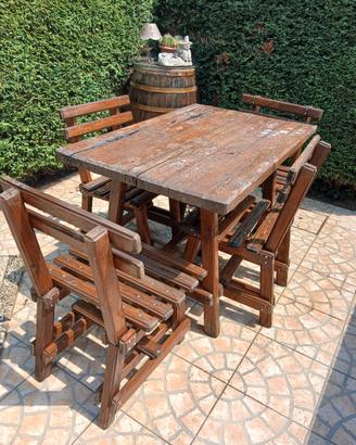 SET GIARDINO TAVOLO CON SEDIE 