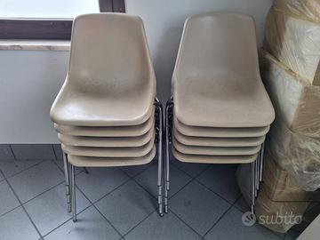 8 Sedie ufficio vintage Proinco Moplen Ep