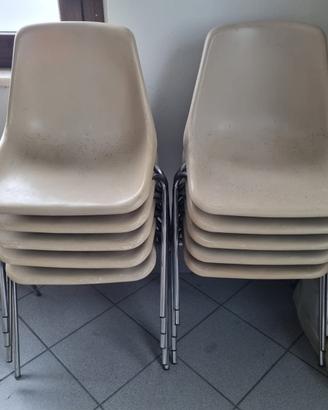 8 Sedie ufficio vintage Proinco Moplen Ep