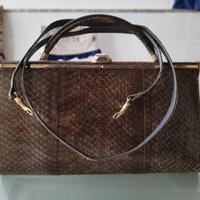 Borsa a mano  Vintage in pelle di serpente. 