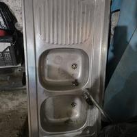 Lavello cucina inox doppia vasca con gocciolatoio