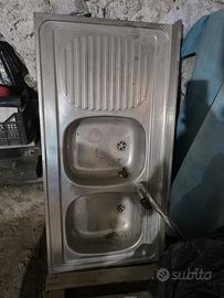 Lavello cucina inox doppia vasca con gocciolatoio