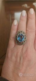 anello argento e acquamarina 