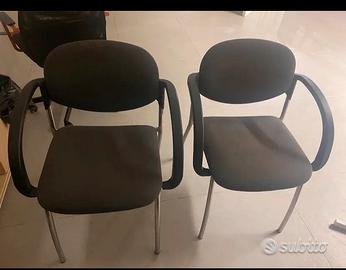 Coppia  poltrone / sedie da ufficio in tessuto