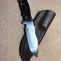 Coltello artigianale fisso piu fodero in pelle