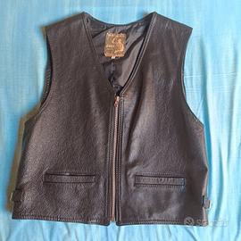 gilet pelle biker tg M anni  90