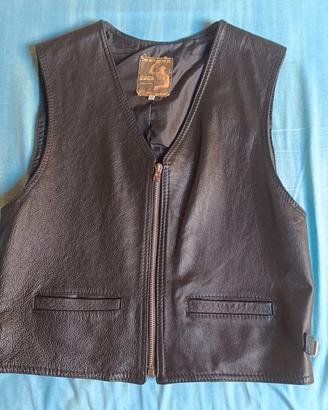 gilet pelle biker tg M anni  90