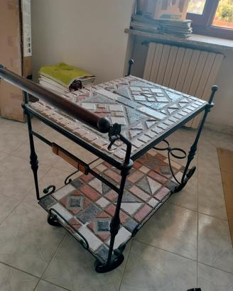carrello portavivande in ferro battuto 