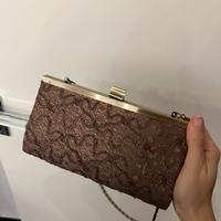 Pochette pizzo marrone