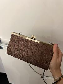 Pochette pizzo marrone