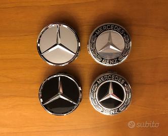 4 tappi coprimozzo Mercedes 75mm - diversi colori