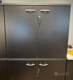 6 armadietti neri in legno da ufficio