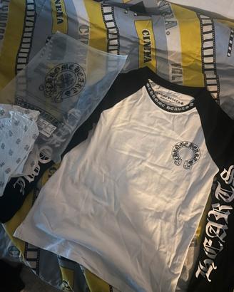 Long sleeve chrome hearts maglia a maniche lunghe