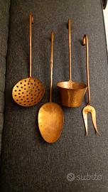 Set mestoli in rame anni 50