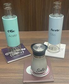 Set olio/aceto/sale con piattino My Home