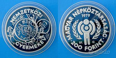 UNGHERIA 200 FIORINI ARGENTO ANNO DEL BAMBINO