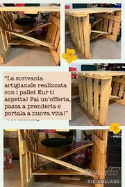 Scrivania artigianale in pallet Eur