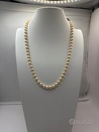 Collana di perle e chiusura in oro 18 kt.