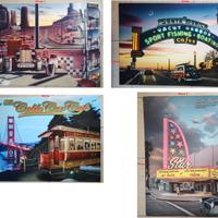 Quadri Americani in metallo, Diner, anni '50, Pub